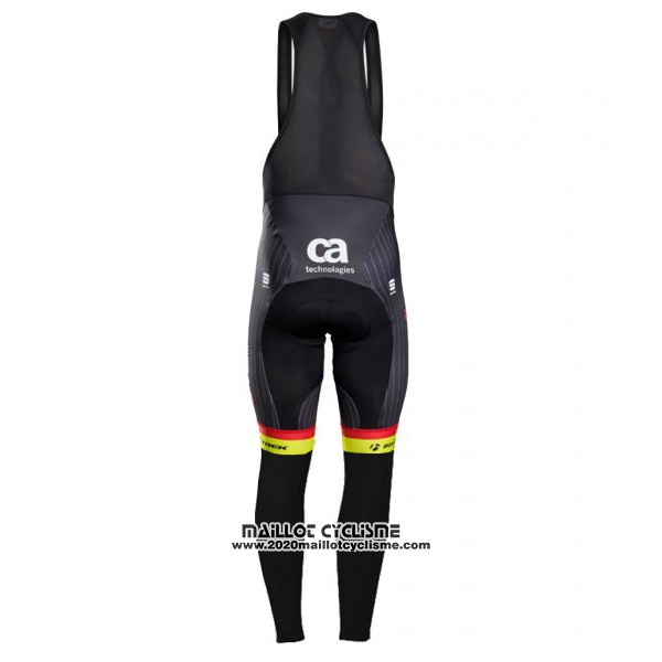 2017 Maillot Ciclismo Trek Segafredo Noir et Jaune Manches Longues et Cuissard